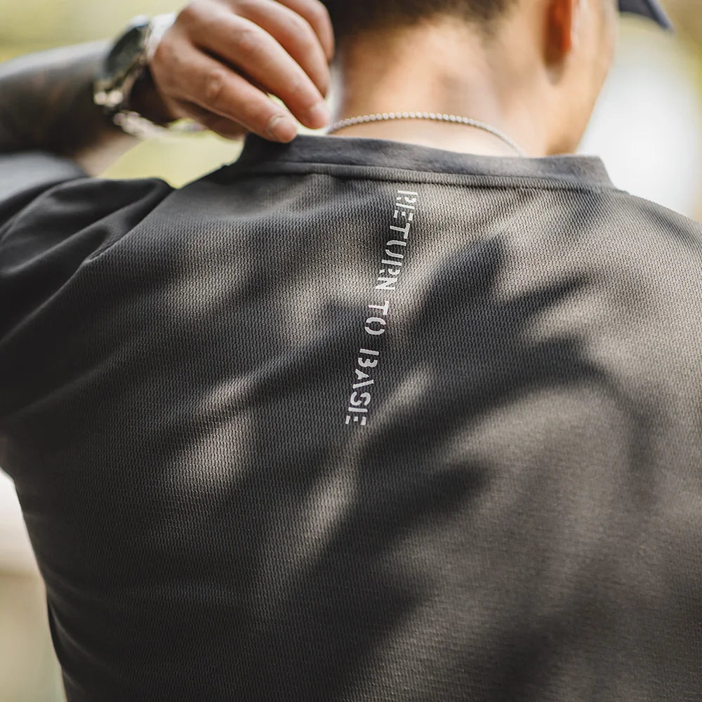 Maden Men's Short Sleeve T-Shirts with Badge attaching Design Breathable Sweat wicking Training Tees Casual Tops for Summer