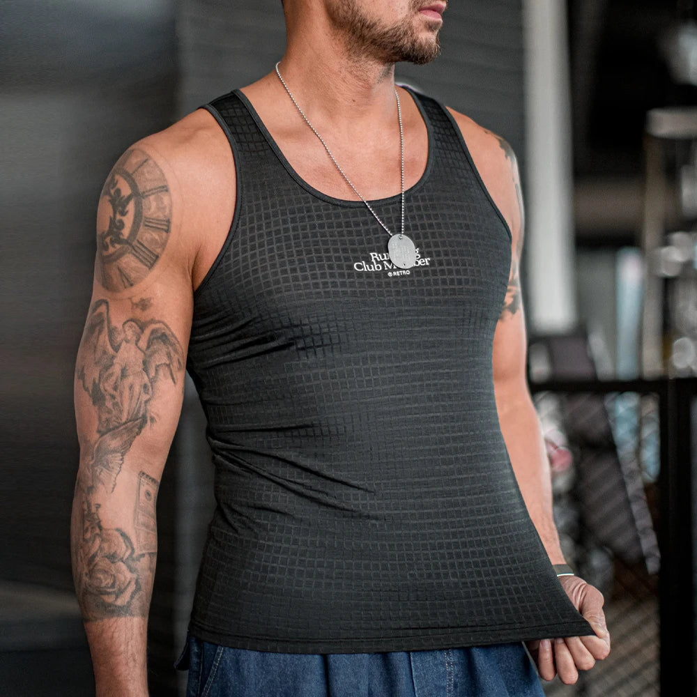 Maden Casual Breathable Black Sleeveless Vest Men Summer Quick-Dry Running Top Cool-Touch Loose Tank Top Versatile Undershirt