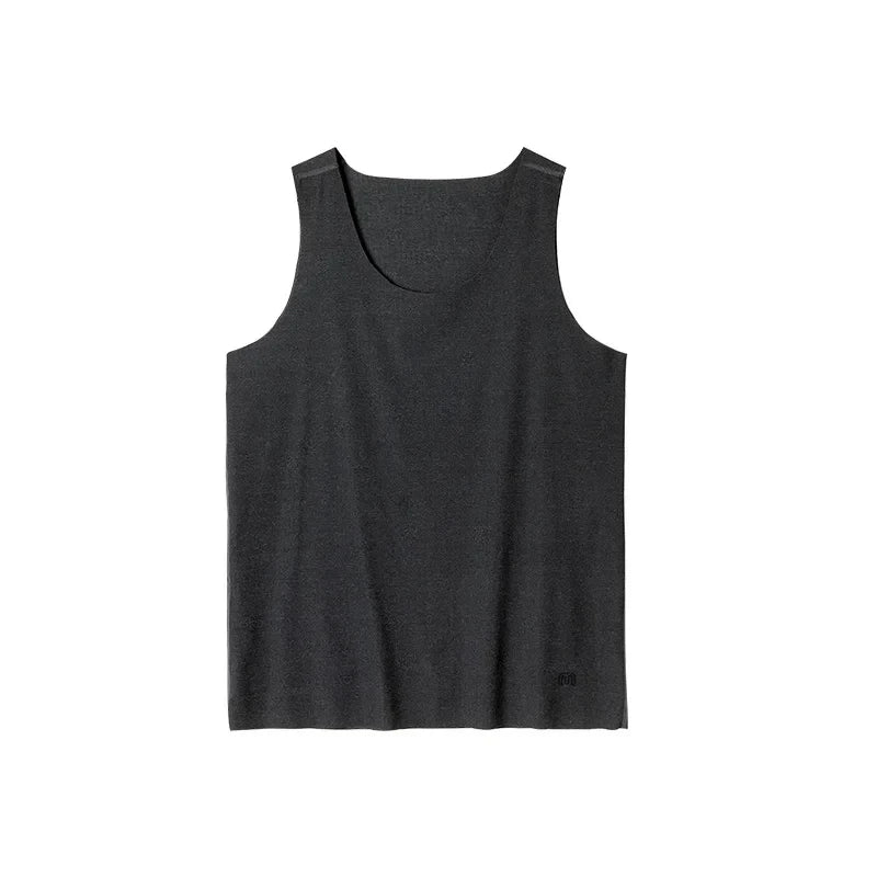 Maden Summer Tank Top for Men Traceless Ice Silk Cool Sleeveless T-Shirt Waistcoat O-neck Vest Tees for Gym Muscle Sportswear