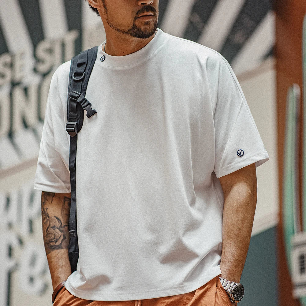 Maden Casual 3A Antibacterial Quick-drying Short-sleeved T-shirt Sports Breathable Solid Color Tee for Men's Summer Tops