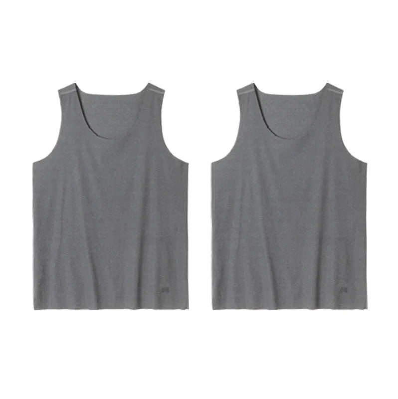 Maden Summer Tank Top for Men Traceless Ice Silk Cool Sleeveless T-Shirt Waistcoat O-neck Vest Tees for Gym Muscle Sportswear