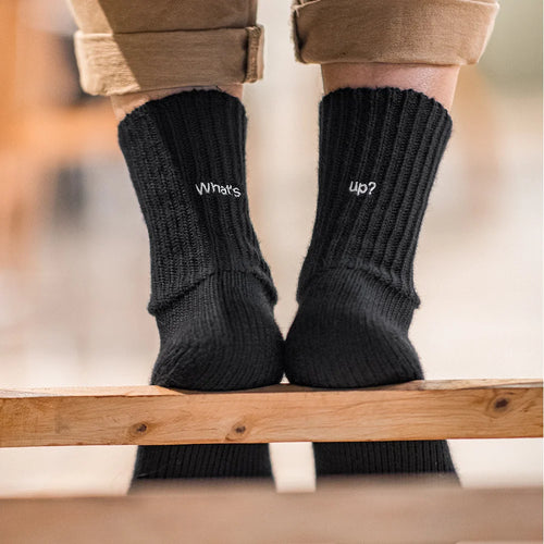 Maden 3 Pack Pairs Vintage Coarse Stitch Embroidery Knit Mid-Calf Socks Sports Breathable Cotton Long Socks Unisex Fall Socks