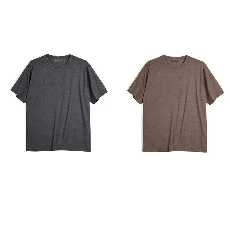 Maden Casual Breathable Blended Short Sleeve T-shirt for Men's Summer Crew Neck Lightweight Basic Tees Versatile Loose Fit Tops