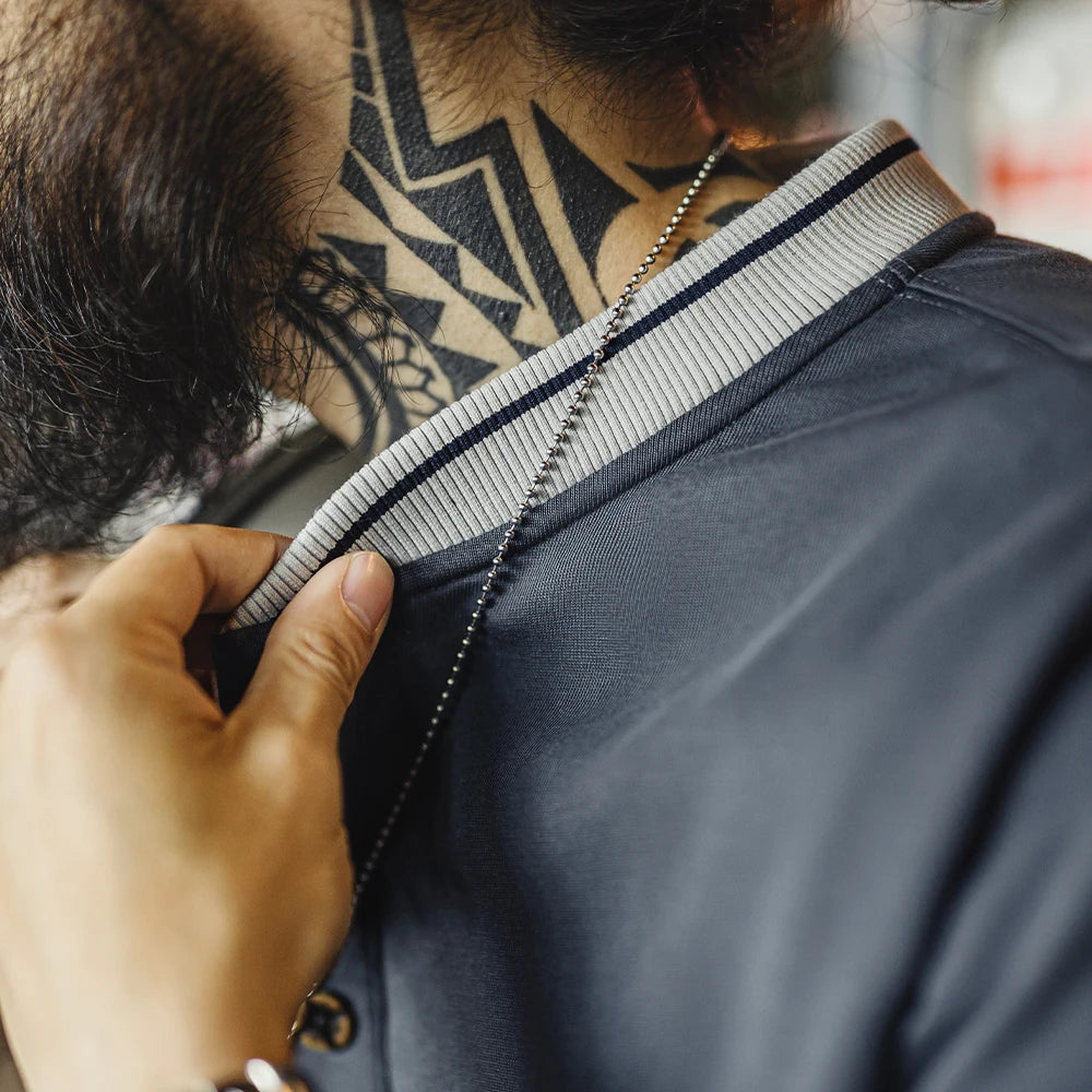 Maden Men's Vintage Baseball Short Sleeve Henley Shirt Heavyweight Contrast Embroidered Tee 100% Cotton Retro Summer T-shirts