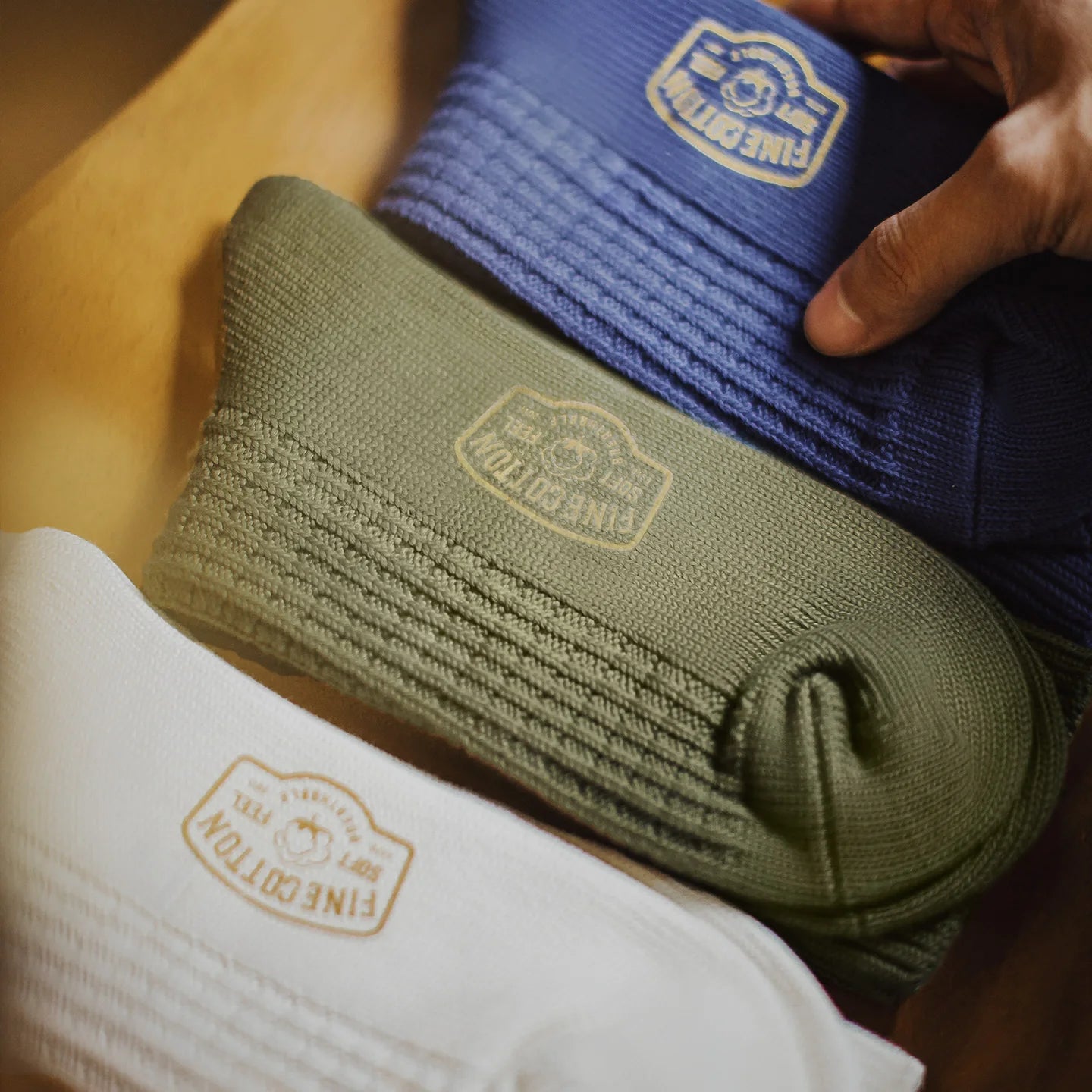 Maden Men‘s Waffle Weave Mid-Calf Socks 3Pairs Knitted Cotton Thick Socks for Autumn Winter Breathable Sweat-Wicking Long Sock