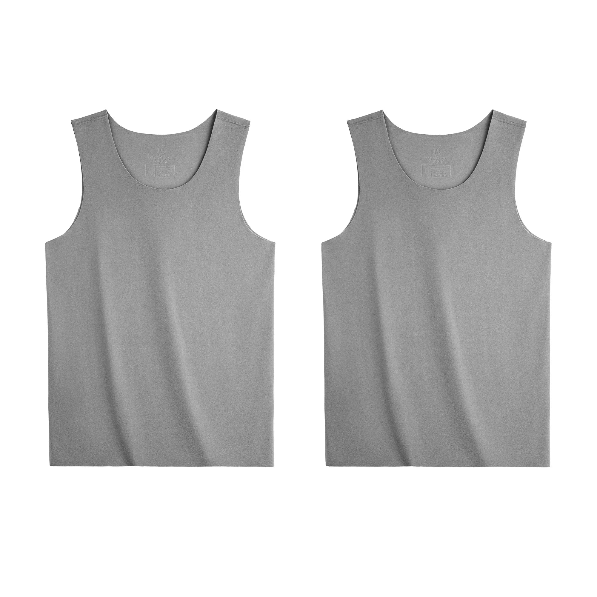 Maden Casual Solid Color Fleece Tank Tops Inner Layer Basic Tops for Men Versatile Seamless Vest Autumn Slim Fit Sleeveless Vest