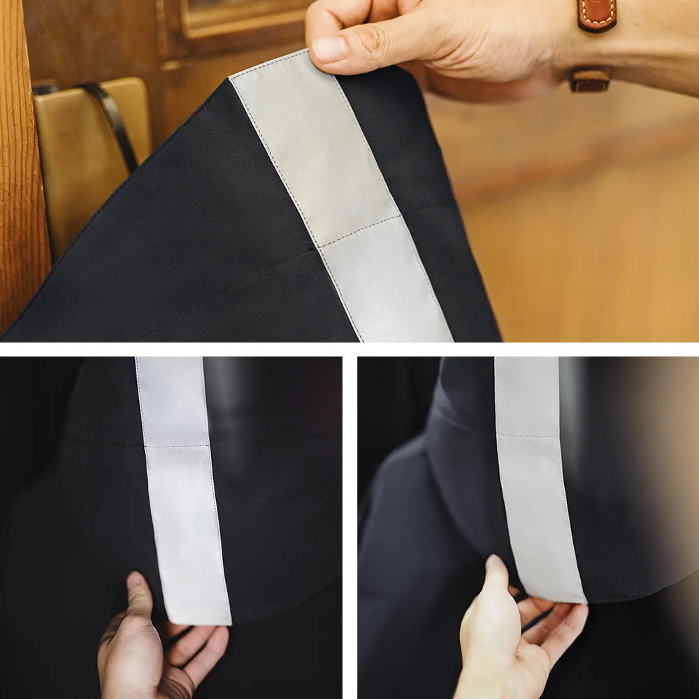 Maden Retro Mid-length Navy Parka Windbreaker Loose Fit Windproof Hooded Jacket Versatile Men's Outerwear for  Autumn and Winter