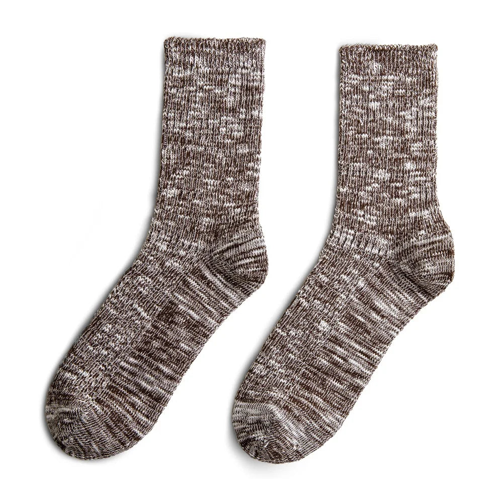Maden Retro Knitted Mid-calf Cotton Socks Casual Sports Sweat-absorbent Breathable Long Socks Same Style for Men and Women