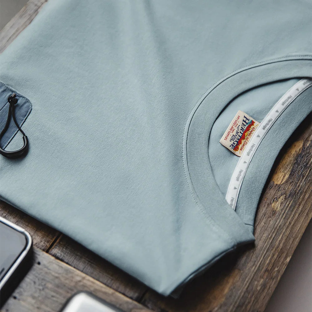 Maden Casual Sorona Cool Short-sleeved T-shirt Breathable Antibacterial T-shirt with Pockets for  Men's Summer Tops Sport Tee