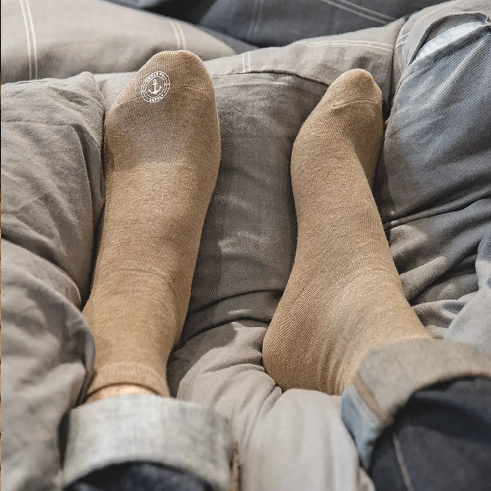 Maden 3 Pack Pairs Printed Knitted Mid-calf Socks Sweat-absorbent Solid Color Socks Non-slip Men's Socks for Spring and Autumn