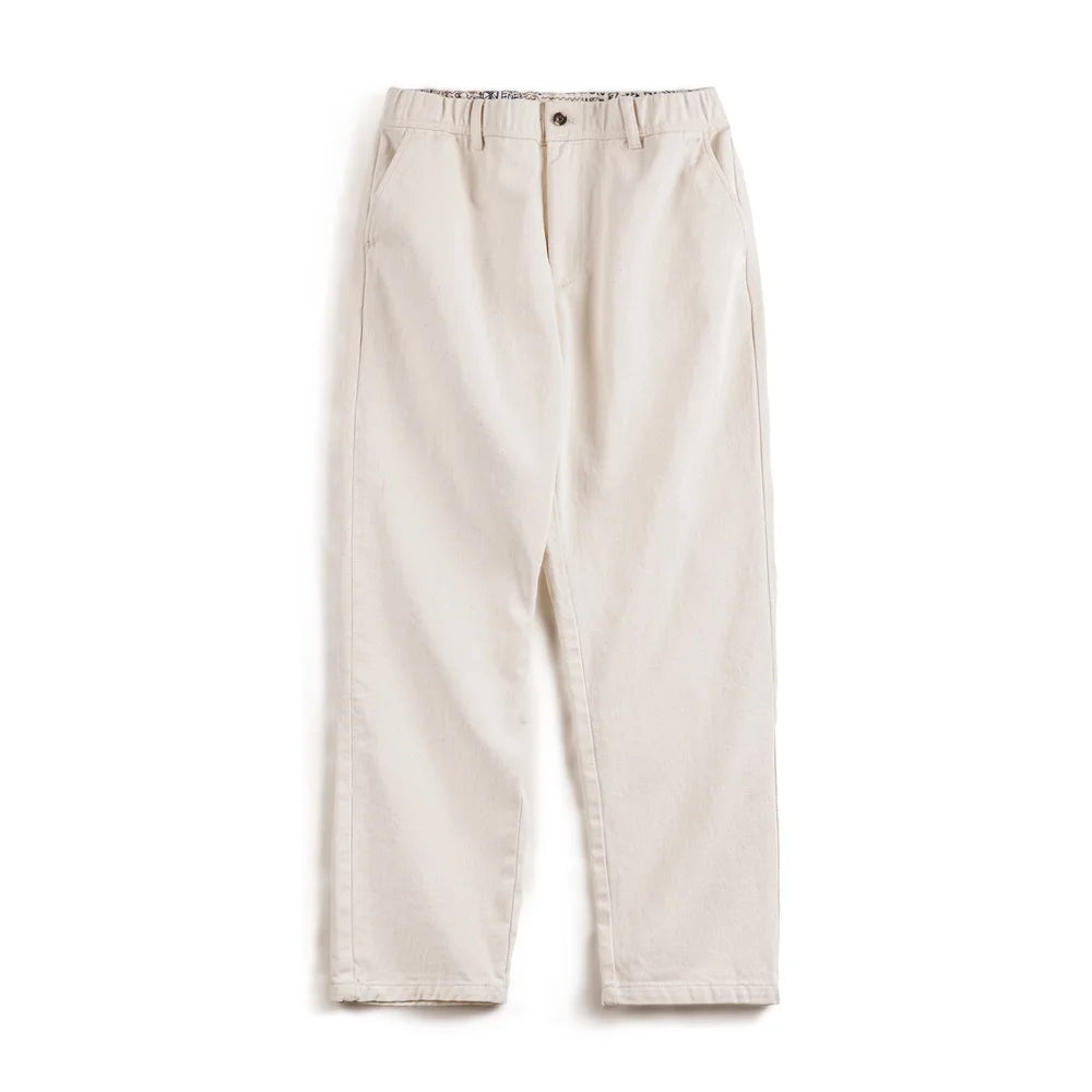 Maden Retro White 10.9OZ 100% Cotton Denim Jeans Cleanfit Loose Casual Elastic Waist Pants for Men's Spring And Autumn Trousers