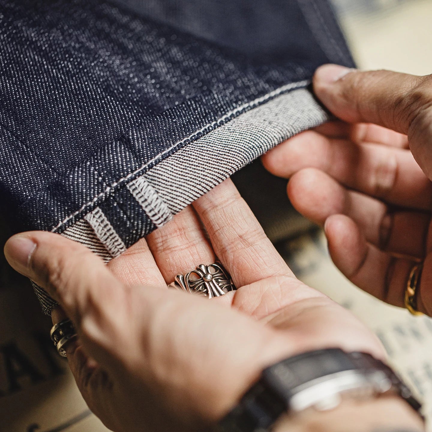 Maden Vintage 12oz One-Washed Denim Jeans for Men Straight Wide Leg Trousers Loose Fit Zip Fly Casual Pants for Fall Winter