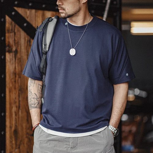 Maden Casual 3A Antibacterial Quick-drying Short-sleeved T-shirt Sports Breathable Solid Color Tee for Men's Summer Tops