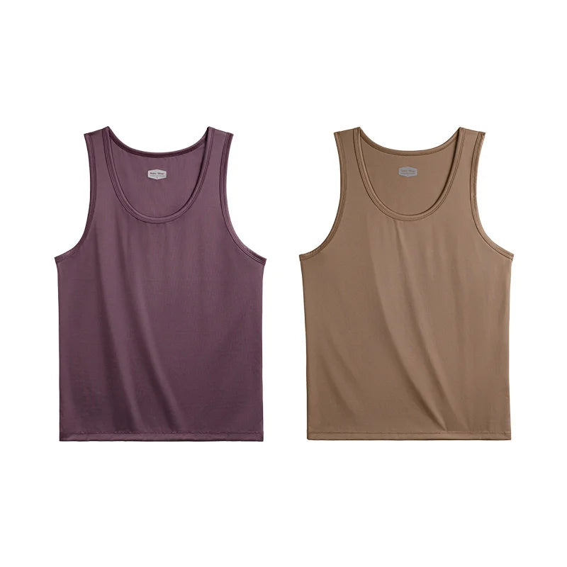 Maden Sunscreen Ribbed Solid Color Vest Breathable And Versatile Three-color Optional Tank Top for Men's Summer