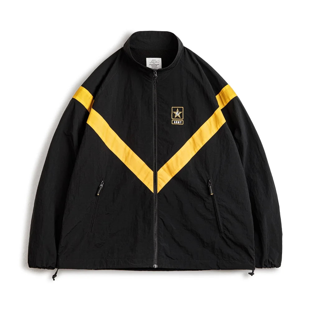 Maden Retro Training Jacket Outdoor IPFU Sports Contrasting Loose Stand-up Collar Zipper Design Jacket for Men's Autumn