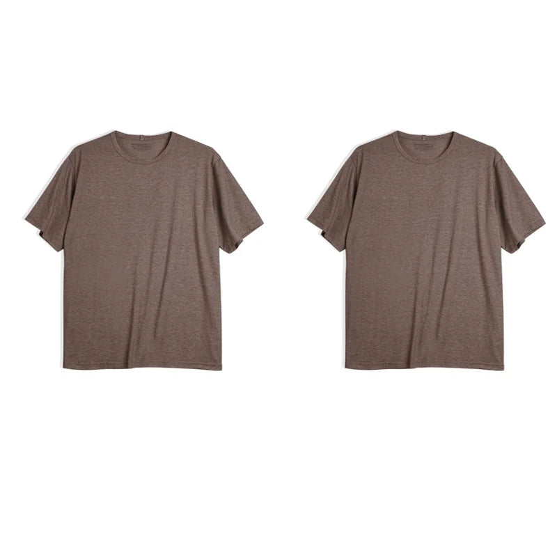 Maden Casual Breathable Blended Short Sleeve T-shirt for Men's Summer Crew Neck Lightweight Basic Tees Versatile Loose Fit Tops