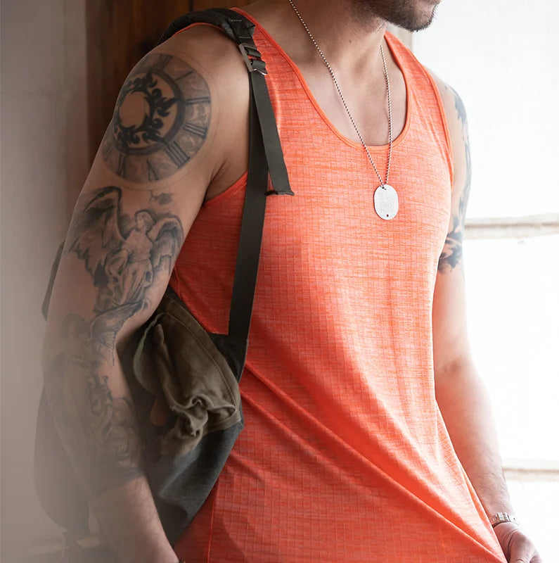 Maden Breathable Cool Workout Tank Tops for Men Gym Muscle Tank Undershirts Bodybuilding Sleeveless T Shirt Plain Sportswear Tee