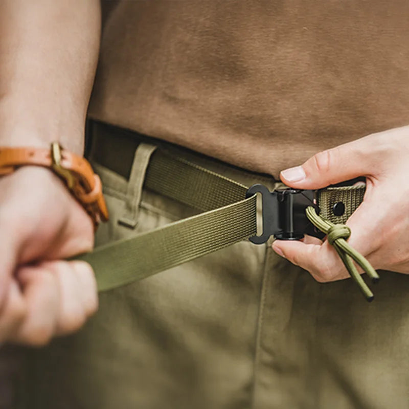Maden Tooling American Retro SAS Quick-Buckle Belt Green Tactical Automatic Men Fashion Multifunctional Belt