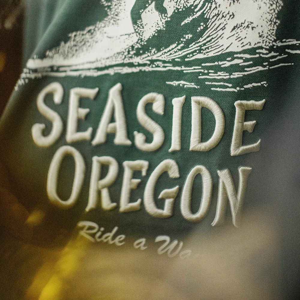 Maden Vintage Embroidered Letter Short Sleeve T-Shirt Men's Summer Green Digital Print Tee Ribbed Crew Neck Loose Casual Tops