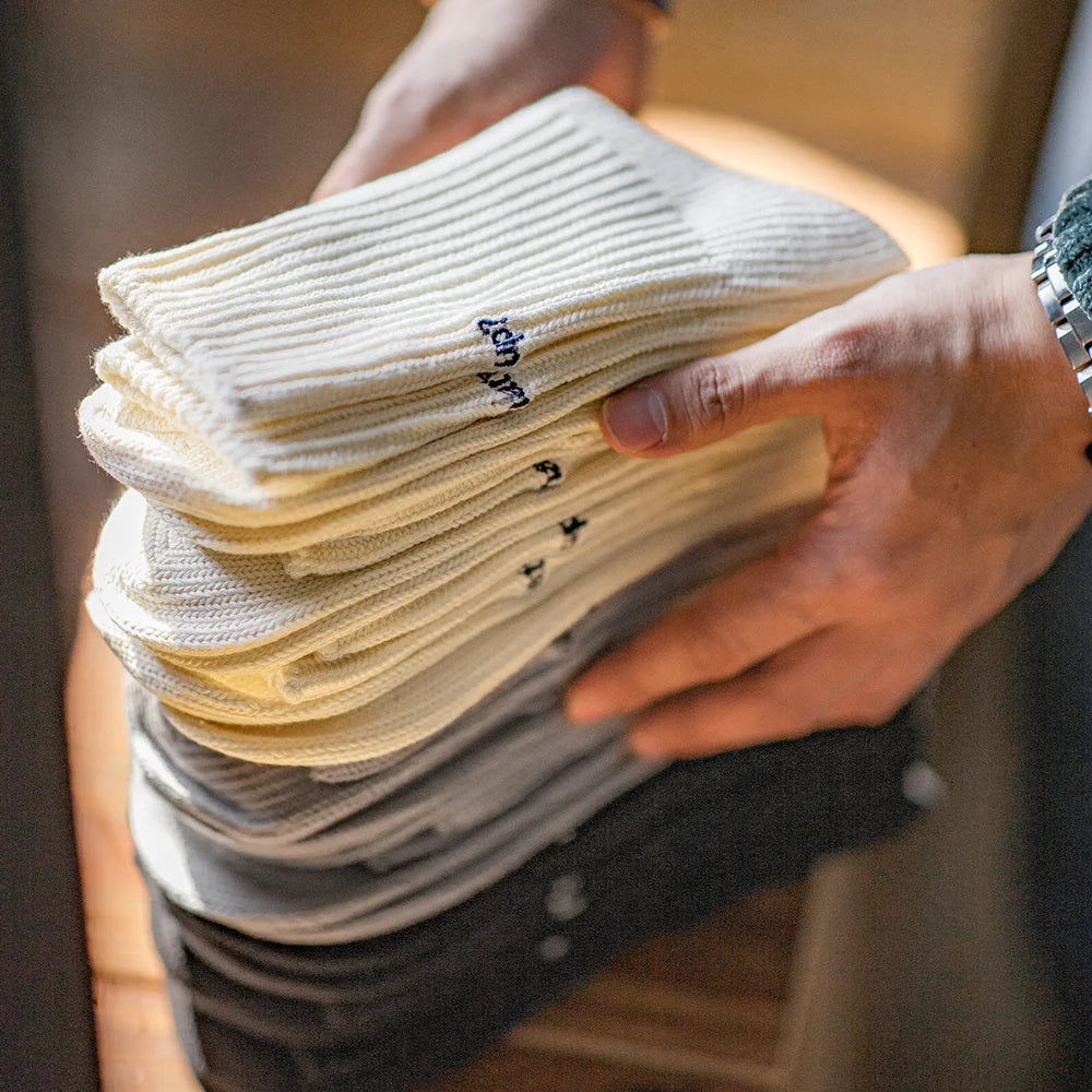 Maden 3 Pack Pairs Vintage Coarse Stitch Embroidery Knit Mid-Calf Socks Sports Breathable Cotton Long Socks Unisex Fall Socks