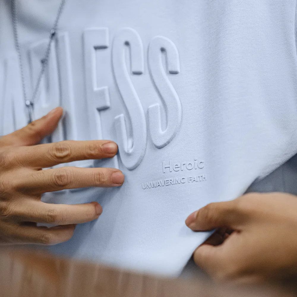 Maden Casual 3D Print Light Blue T-Shirt Men's Spring and Summer Breathable Loose Fit Tee Short Sleeve Round Neck Versatile Tops