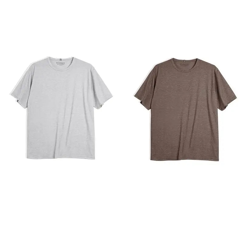 Maden Casual Breathable Blended Short Sleeve T-shirt for Men's Summer Crew Neck Lightweight Basic Tees Versatile Loose Fit Tops