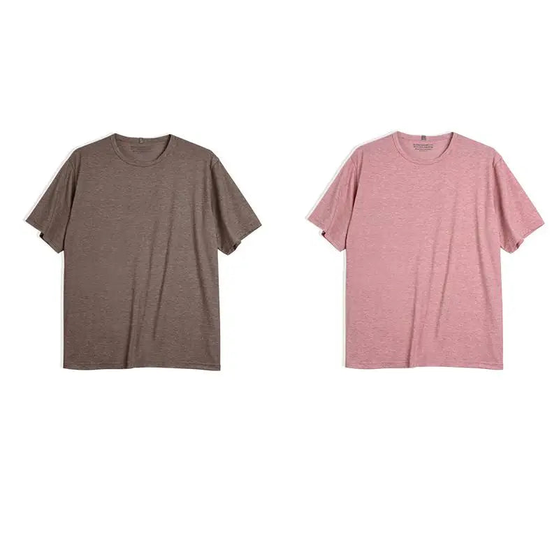 Maden Casual Breathable Blended Short Sleeve T-shirt for Men's Summer Crew Neck Lightweight Basic Tees Versatile Loose Fit Tops