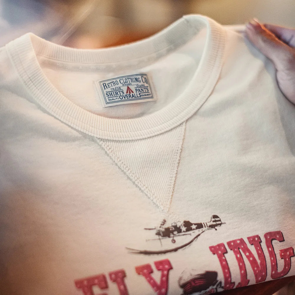 Maden Retro Tiger Print Short Sleeve T-Shirt Men's Summer Loose Apricot Round Neck Tee Embroidered Letter Fringe Casual Tops