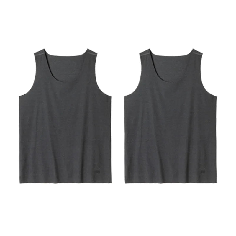 Maden Summer Tank Top for Men Traceless Ice Silk Cool Sleeveless T-Shirt Waistcoat O-neck Vest Tees for Gym Muscle Sportswear
