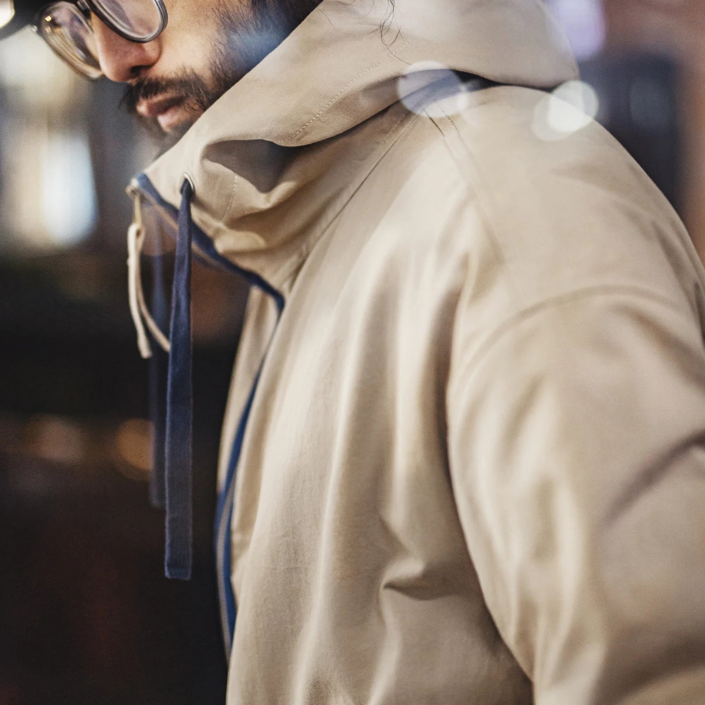 Maden Men's Vintage Canvas Jacket Khaki Cotton Hooded Zip-Up Multiple Pockets Outwear Casual Workwear Coat for Spring/Autumn