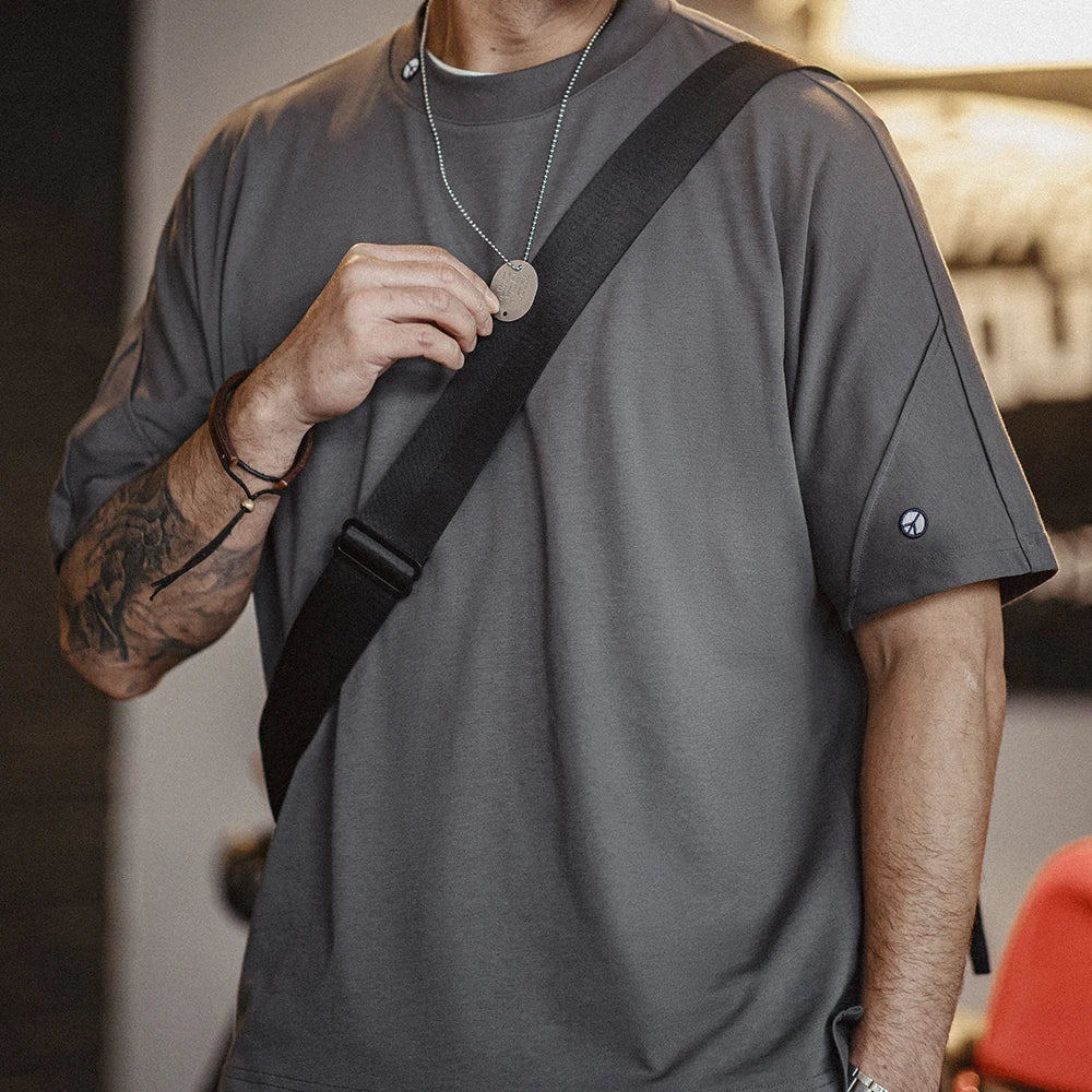 Maden Casual 3A Antibacterial Quick-drying Short-sleeved T-shirt Sports Breathable Solid Color Tee for Men's Summer Tops