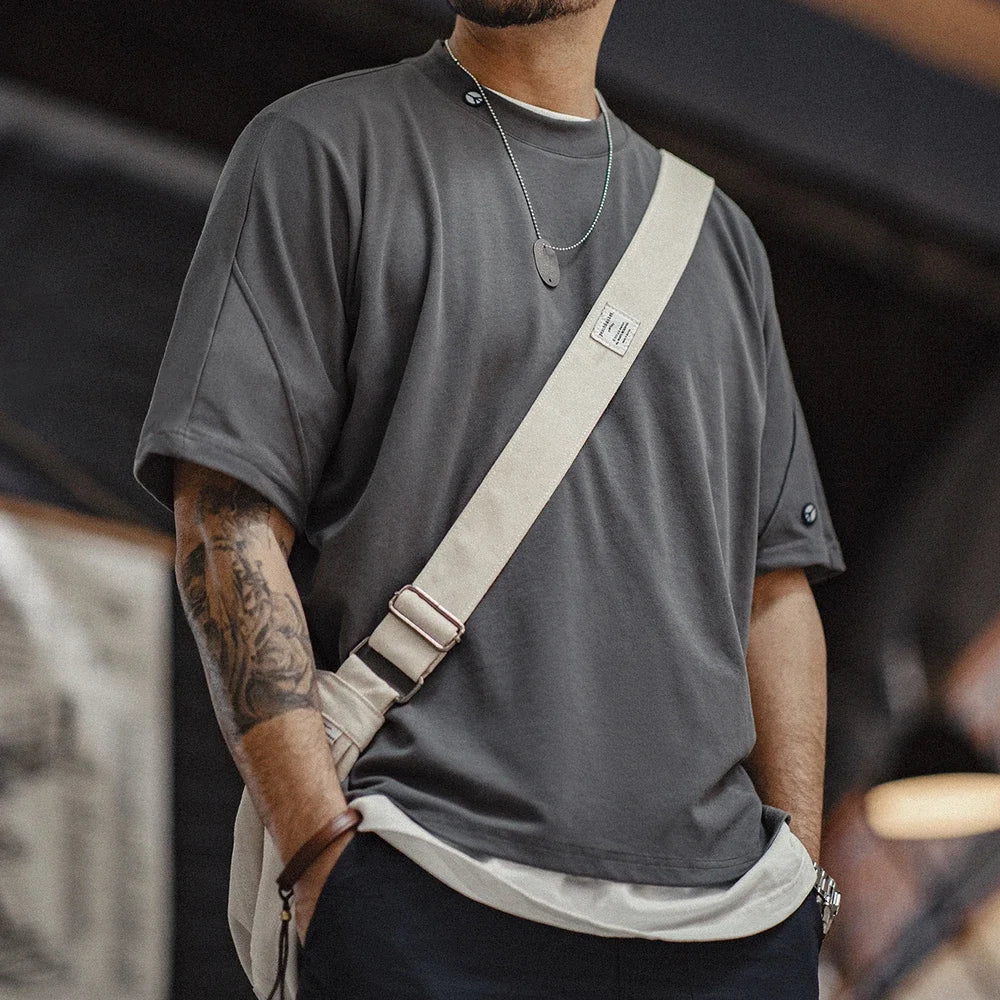 Maden Casual 3A Antibacterial Quick-drying Short-sleeved T-shirt Sports Breathable Solid Color Tee for Men's Summer Tops