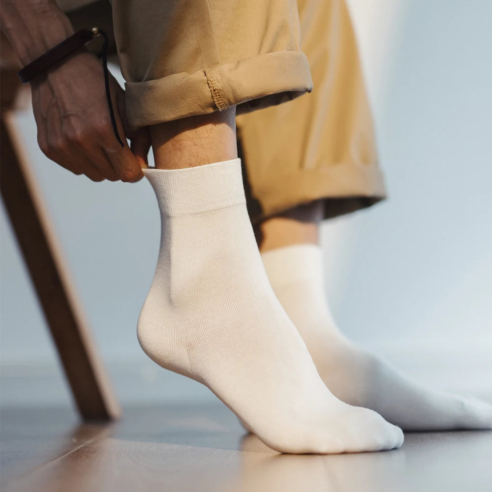 Maden 3 Pack Pairs Summer Long Socks Grade Antibacterial Knitted Mid-calf Sports Breathable Deodorant Socks for Men's Spring