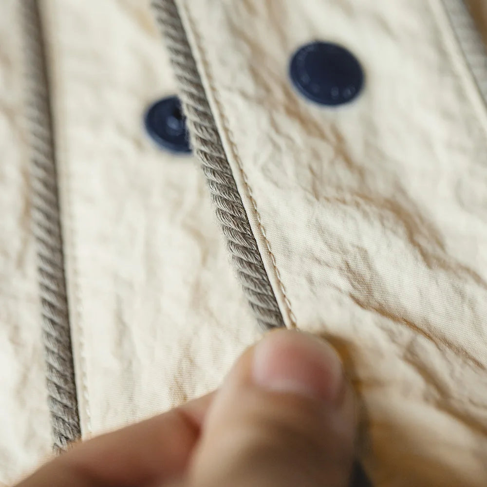 Maden Retro Wrinkled Baseball Collar Shirt Vibe Sports Letter Short-sleeved Cardigan Shirt for Men's Summer Tops