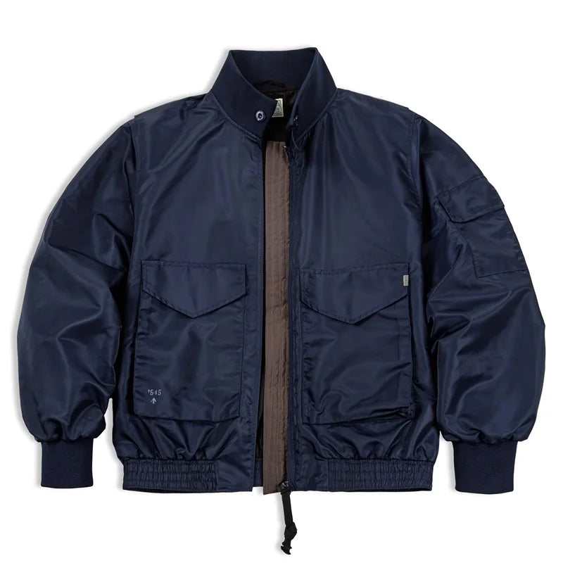Maden G-8 WEP Flight Jackets for Men Vintage Navy Blue Bomber Jacket Autumn Winter Outerwear Turn-down Collar Coats
