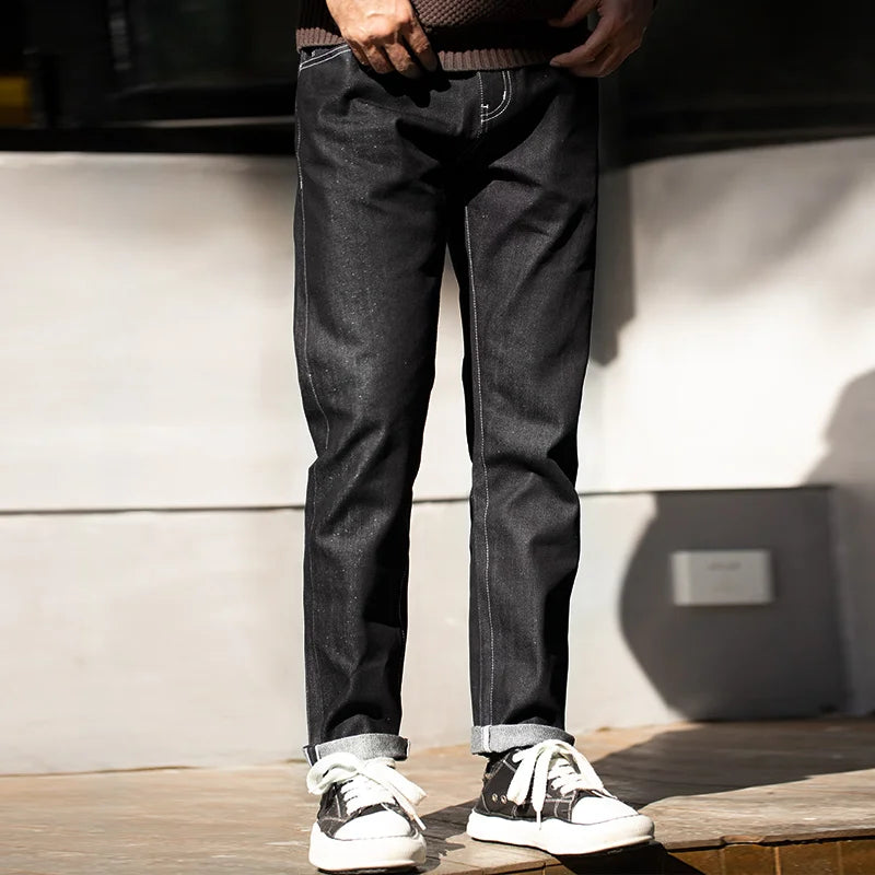 Maden Silver Denim Vintage Jeans for Men Amekaji Selvedge Raw Denim 13 Oz Straight Fit Pants 28 To 38 Men’s Clothing  New