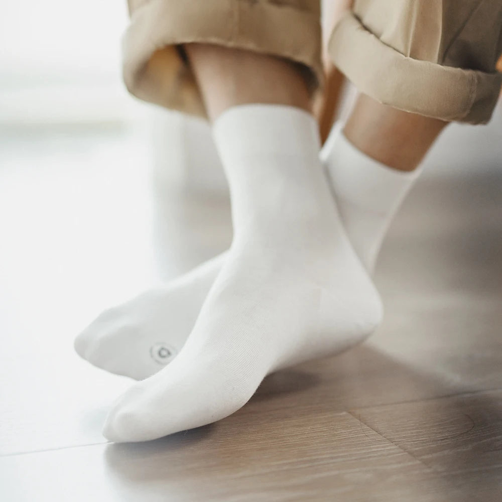 Maden 3 Pack Pairs Summer Long Socks Grade Antibacterial Knitted Mid-calf Sports Breathable Deodorant Socks for Men's Spring