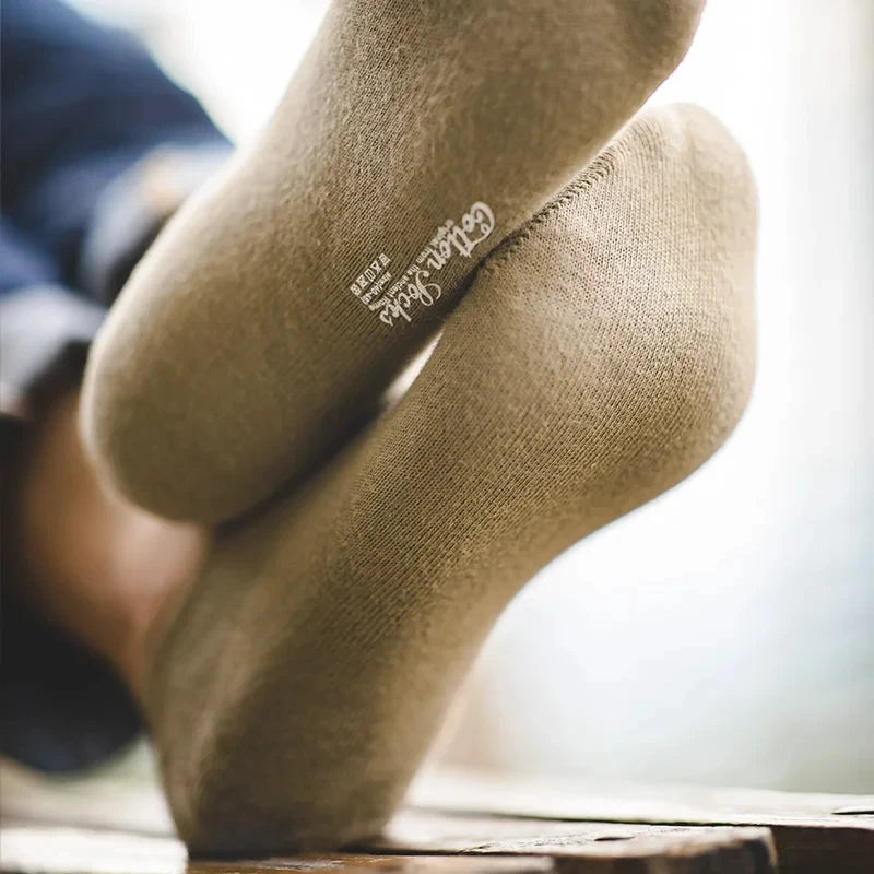 Maden Men’s 3 Pack Pair Summer Cotton Socks Boat Non-Slip Silicone Invisible Boat Socks Ankle Socks White Khaki Blue