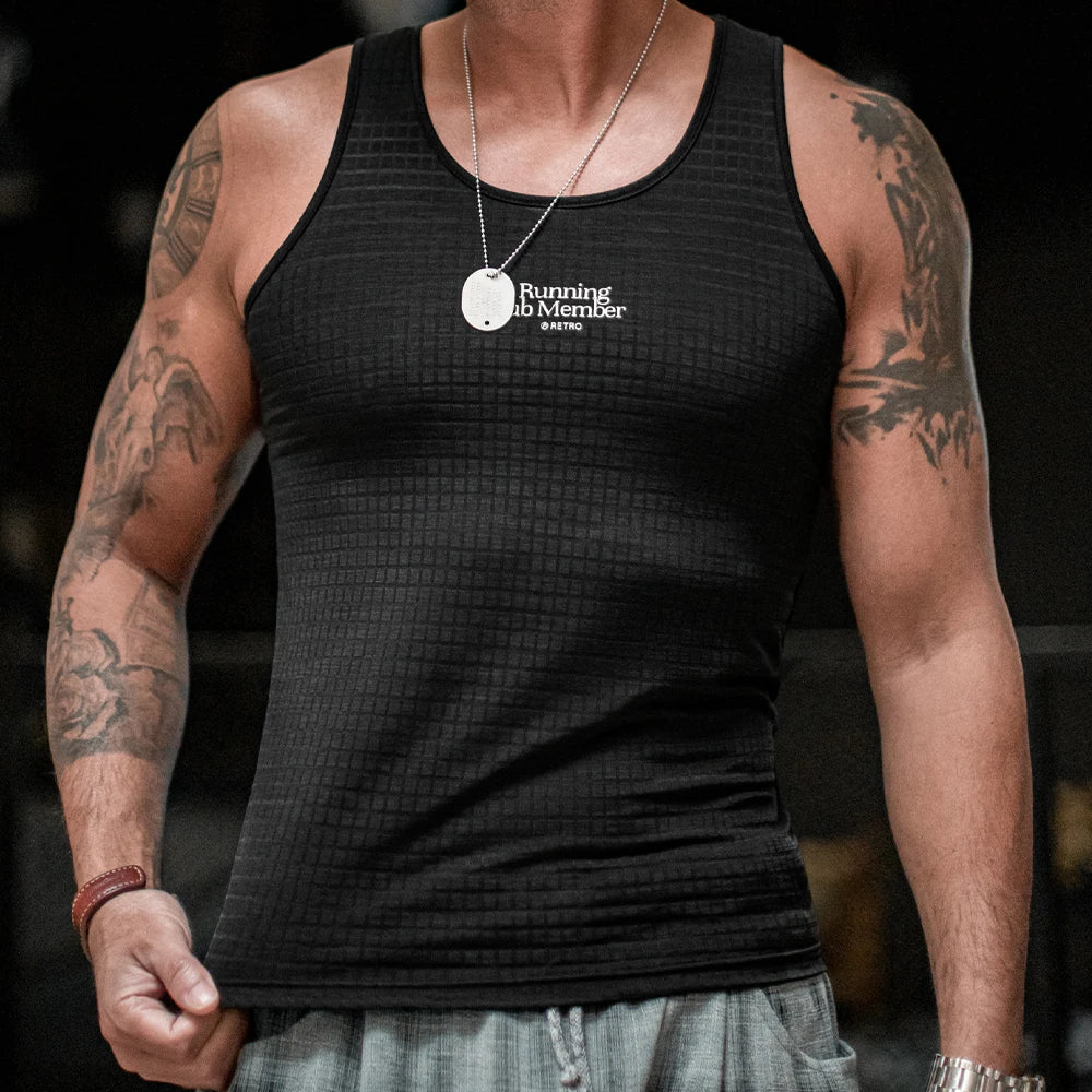 Maden Casual Breathable Black Sleeveless Vest Men Summer Quick-Dry Running Top Cool-Touch Loose Tank Top Versatile Undershirt