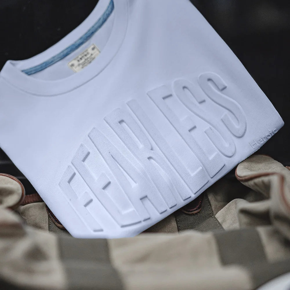 Maden Casual 3D Print Light Blue T-Shirt Men's Spring and Summer Breathable Loose Fit Tee Short Sleeve Round Neck Versatile Tops