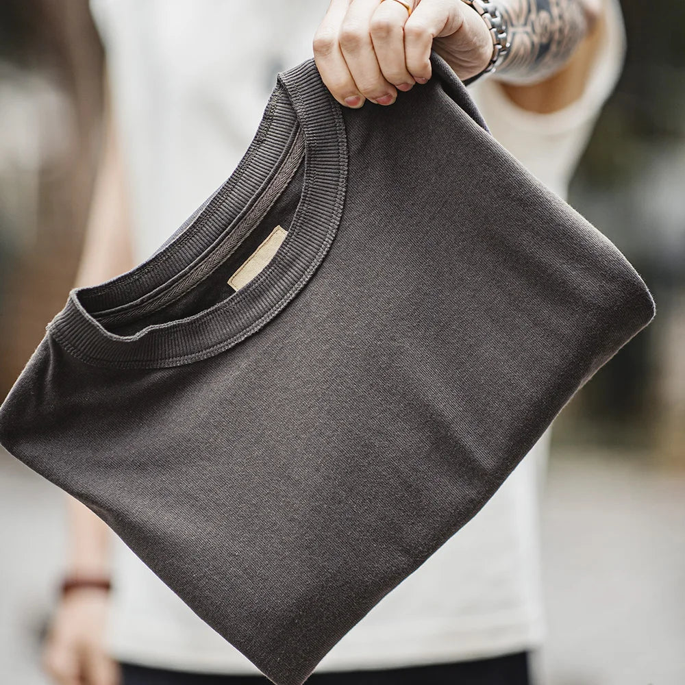 Maden Vintage Heavyweight Knitted Broad Shoulder Vest Sports 100%Cotton Solid Color Sleeveless T-shirt for Men's Summer Tops Tee