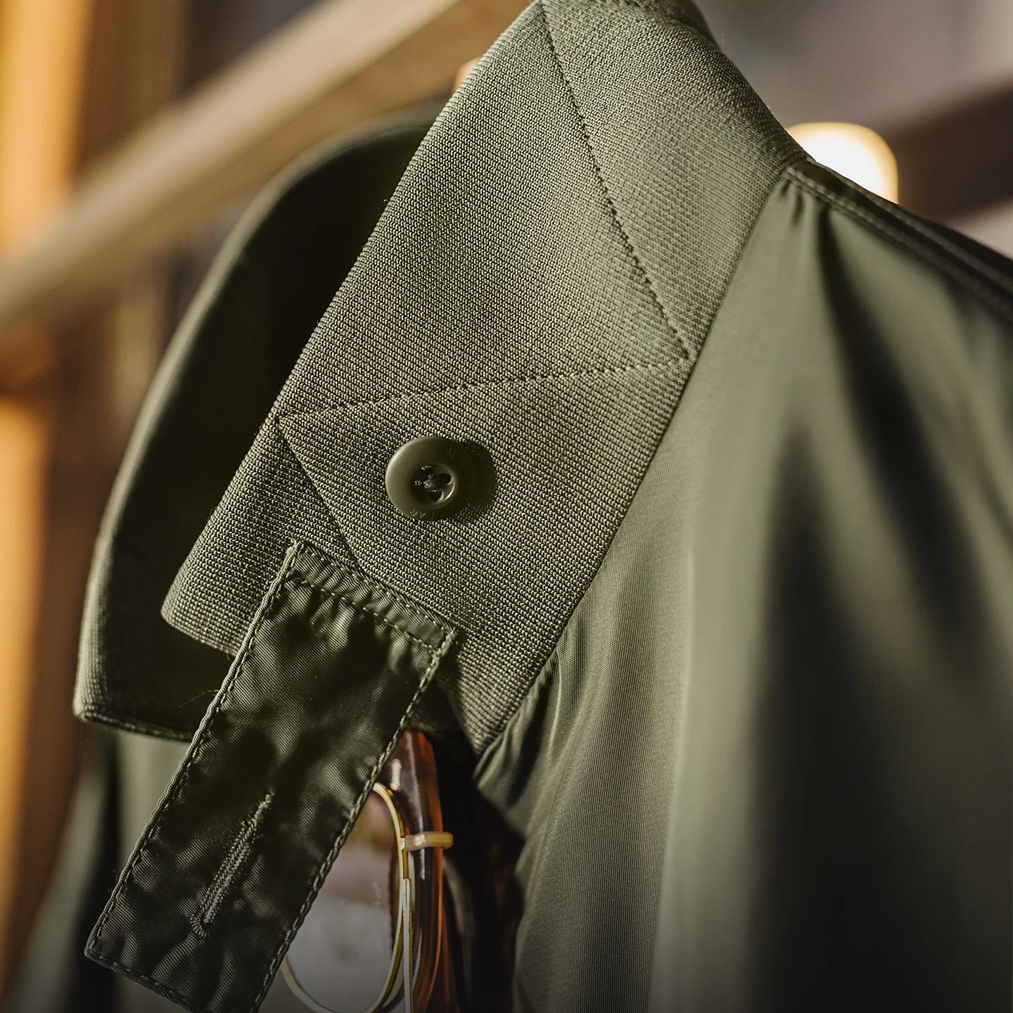 Maden Vintage Military Style G8WEP Jacket Men's Short Length Stand Collar Tactical Coat Green Lightweight Zip-Up Field Jacket