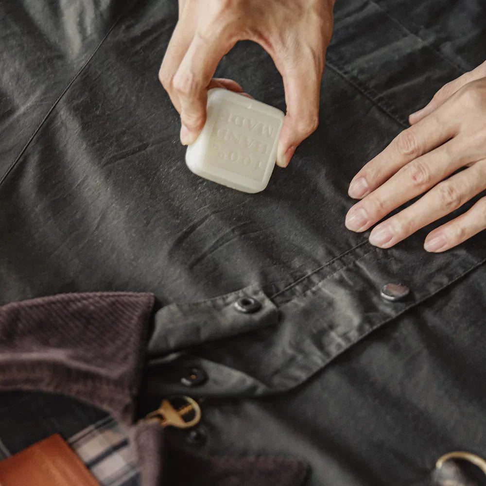 Maden Vintage Spey Waxed Fishing Jacket Distressed Outdoor Corduroy Collar with Pockets Coat for Men's Autumn Classic Overcaot